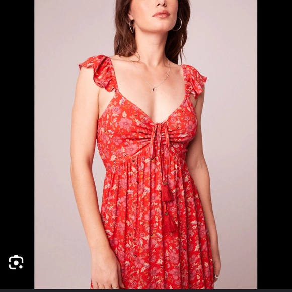 band of the free Dresses & Skirts - Band of the free red floral tiered babydoll dress